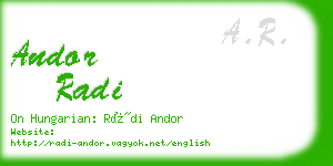 andor radi business card